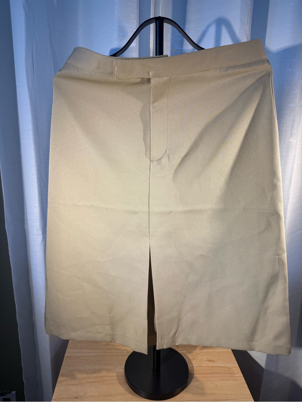 French Toast Light Beige Pencil Skirt with Front Slit